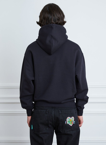 rassvet EMB HOODIE KNIT BLACK