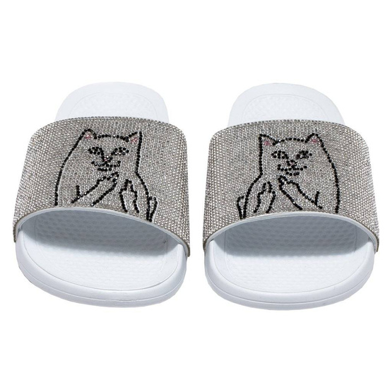 ripndip Lord Nermal rhinestone slides white