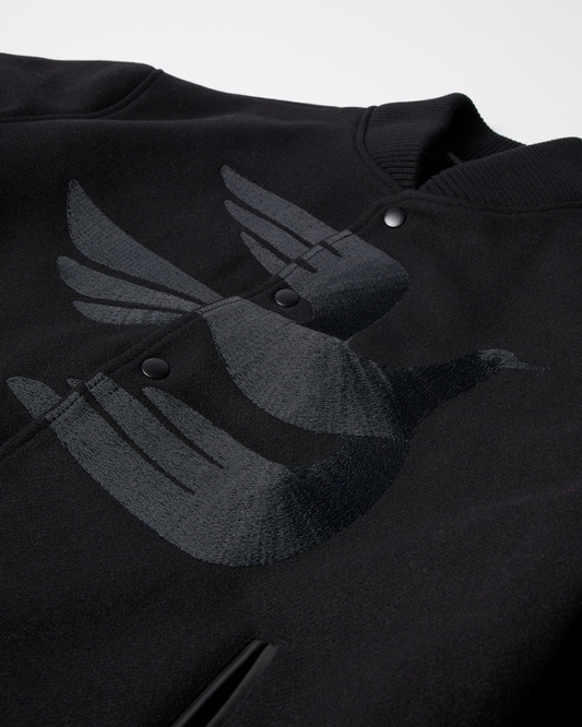kurtka by Parra Not movie quality varsity jacket black