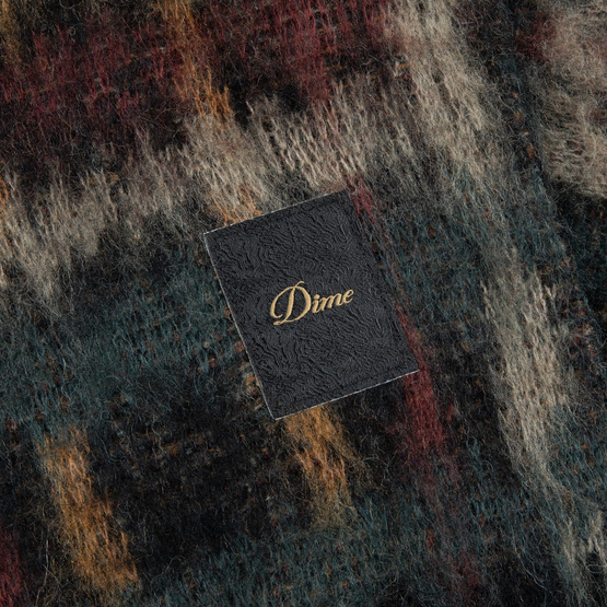 sweter Dime Plaid Mohair Knit (Black)