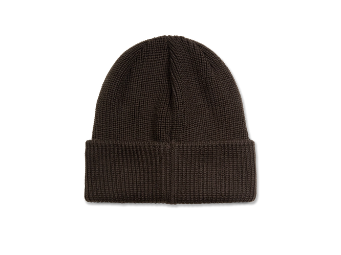 Polar double fold merino beanie brown