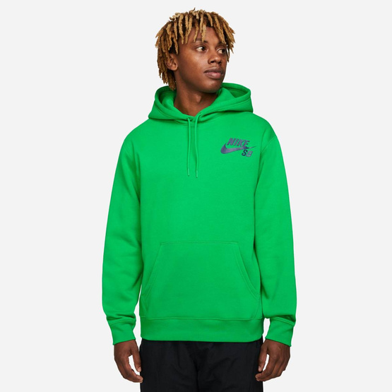 Nike Sb Icon Pullover Skate Hoodie Lucky Green/midnight Navy