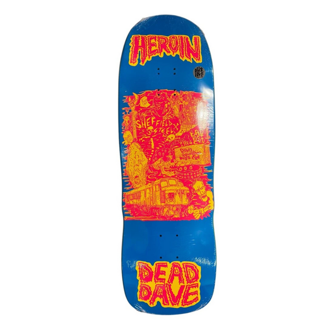 Heroin Skateboards DD Allegory of Fear deck 10.1" blue