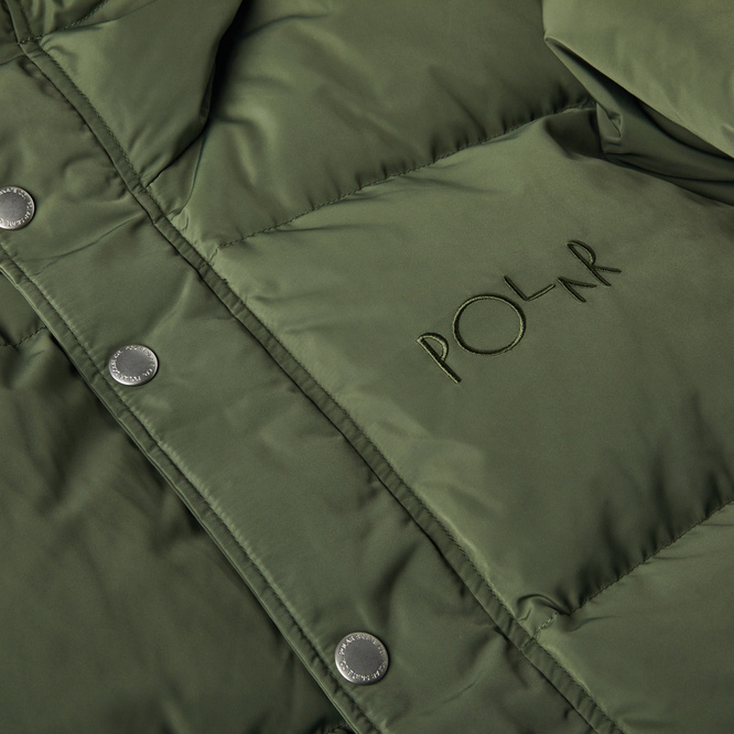 polar hood puffer light olive