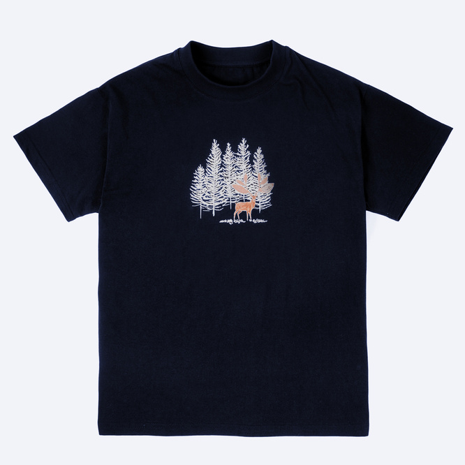 Magenta Deer tee night blue