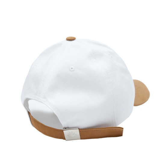 Magenta brush dad hat white