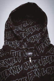 Fucking Awesome AOP Stamp Zipped Hoodie (Black/Reflective)