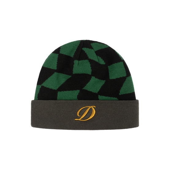 Dime D Checkered cuff beanie forest green