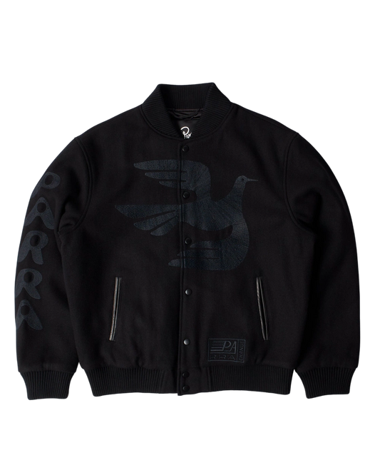 kurtka by Parra Not movie quality varsity jacket black