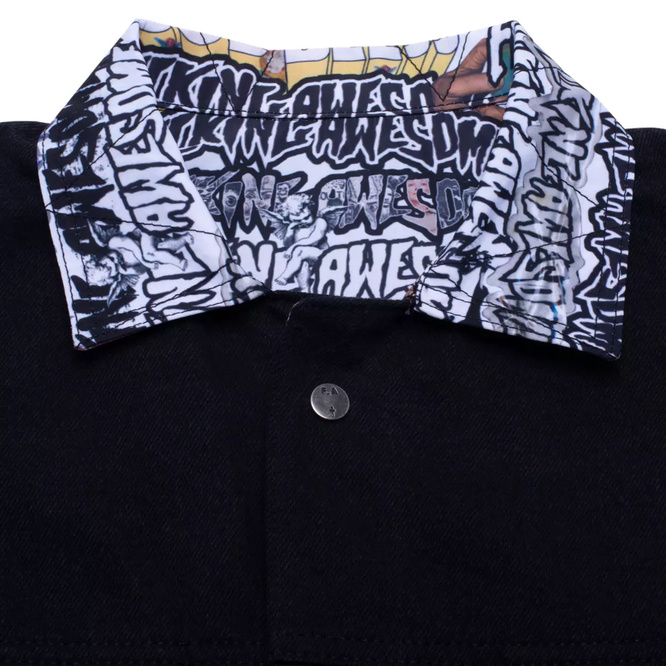kurtka Fucking Awesome  Reversible Chore Jacket - Sticker Stamp All-Over Print