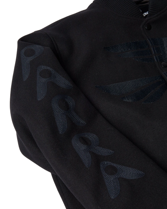 kurtka by Parra Not movie quality varsity jacket black