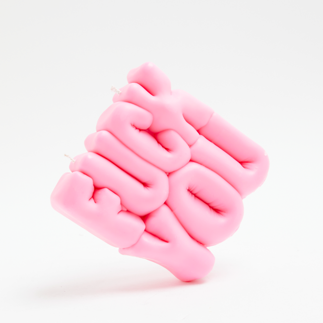 Wavey Casa Fuck You candle pink