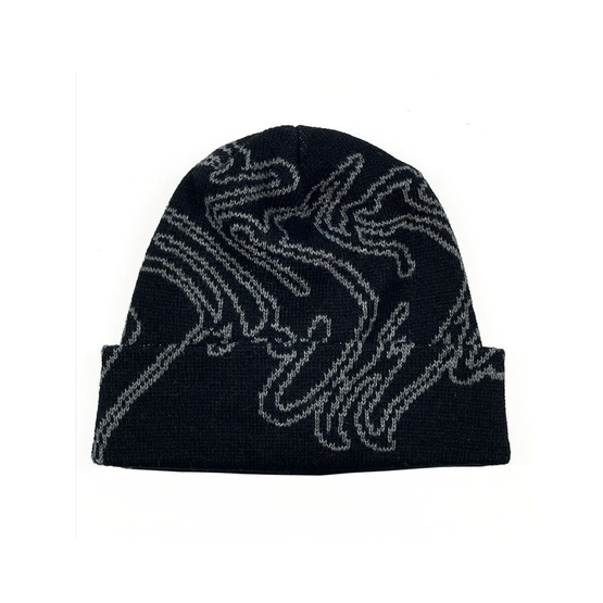 Raw Hide Atomic Pattern Beanie (Black/Grey)