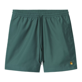 szorty Carhartt WIP Chase Swim Trunks (Rainforest/Gold)