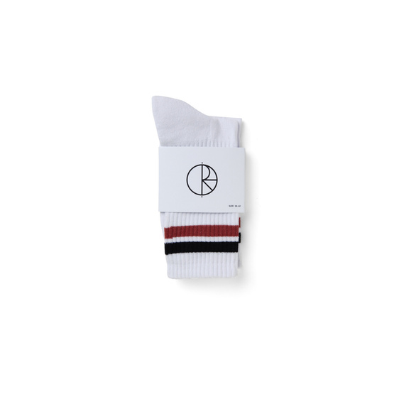 polar stripe socks white/black/rust