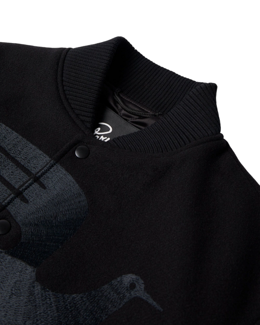 kurtka by Parra Not movie quality varsity jacket black