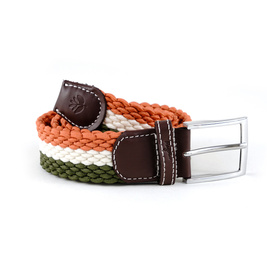 magenta tri braided belt khaki