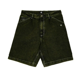 Magenta OG Denim Long shorts dyed green 