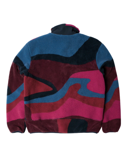 Bluza by Parra Full ftp booster polar fleece jacket red