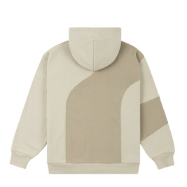 Dime Ribbed Panel Hoodie Cream