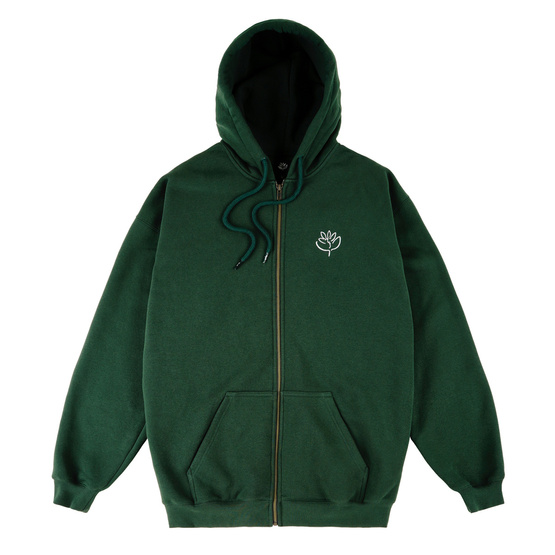 Magenta le baiser zipped hoodie forrest green