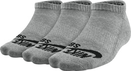  nike sb no-show skateboarding sock (3 pair) dk grey heather/black