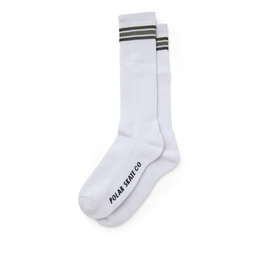 skarpetki polar stripe socks long white/uniform green