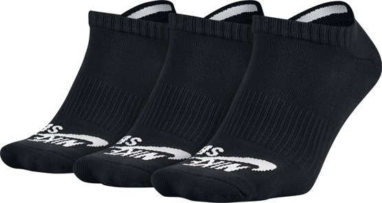  nike sb no-show skateboarding sock (3 pair)  black/white