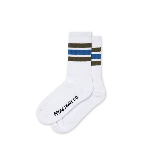 Skarpetki Polar Stripe Socks (White/Army/Blue)