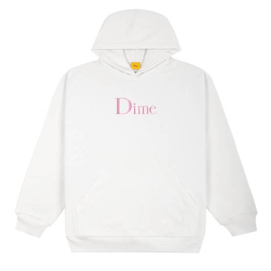 bluza dime classic embroidered hoodie white