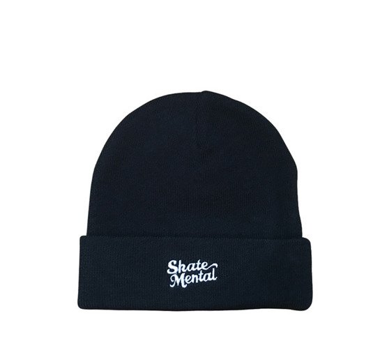 czapka skate mental script logo beanie black