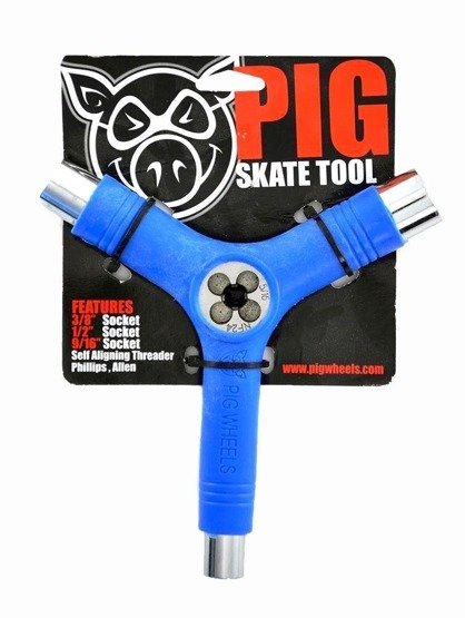 klucz -Pig Skateboard Tool Transparent Blue