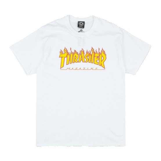 koszulka thrasher flame logo white