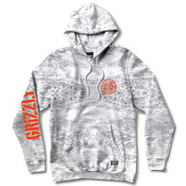 bluza grizzly surf n turn hoodie washed grey tie - dye