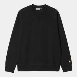 crewneck Carhartt WIP Chase Sweatshirt (Black/Gold)